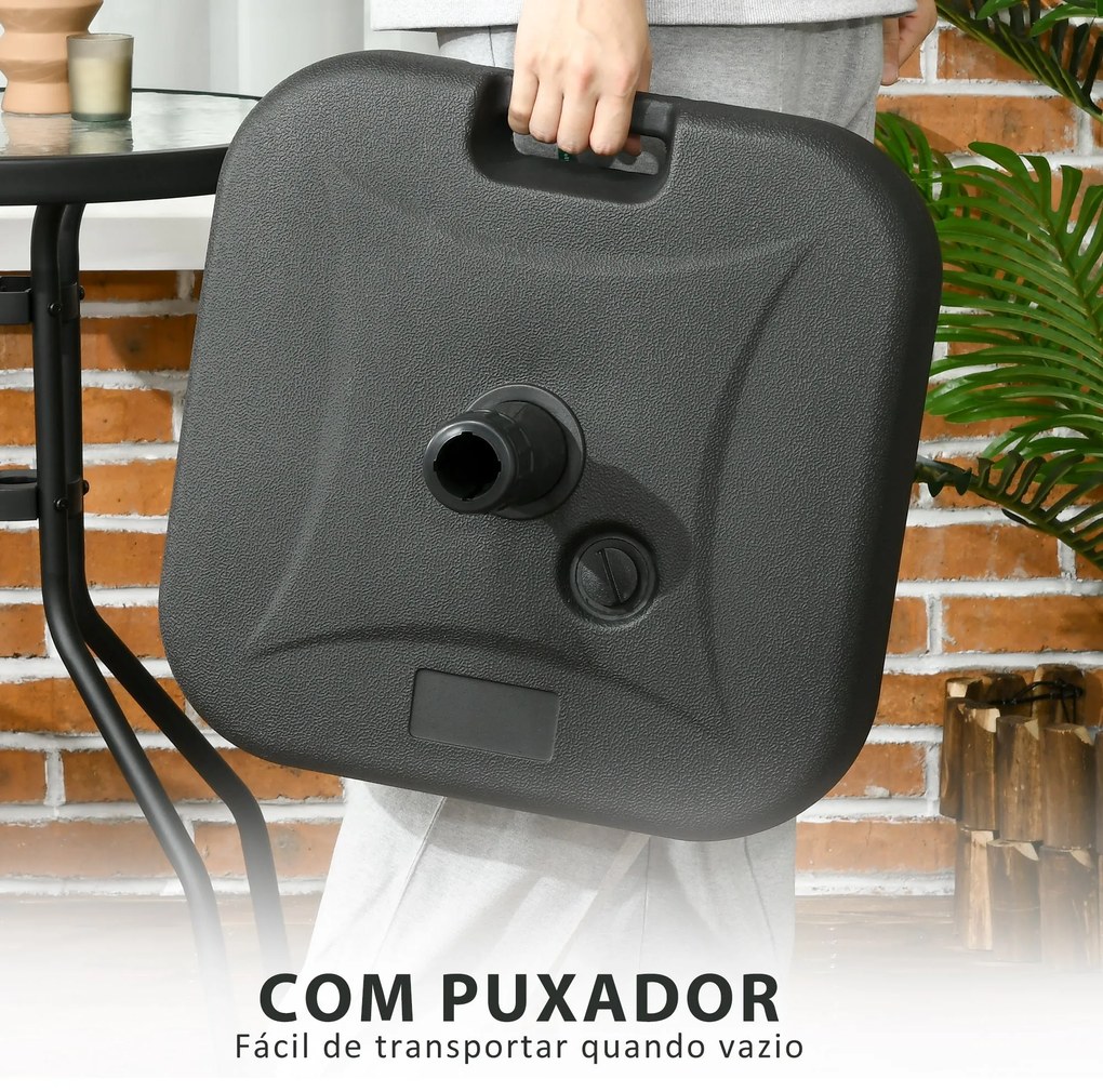 Base para Chapéu de Sol Suporte para Chapéu de Sol Recarregável com Ág