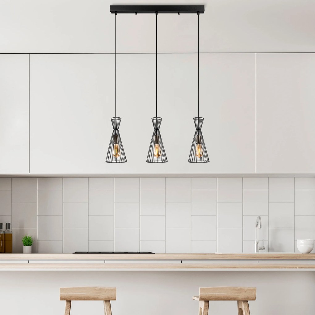 Chandelier Teltom – Preto Antigo – 68 x 15 x 125 cm