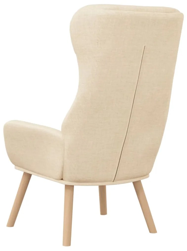 Poltrona Kai de Descanso em Tecido - Cor Creme - Design Nórdico