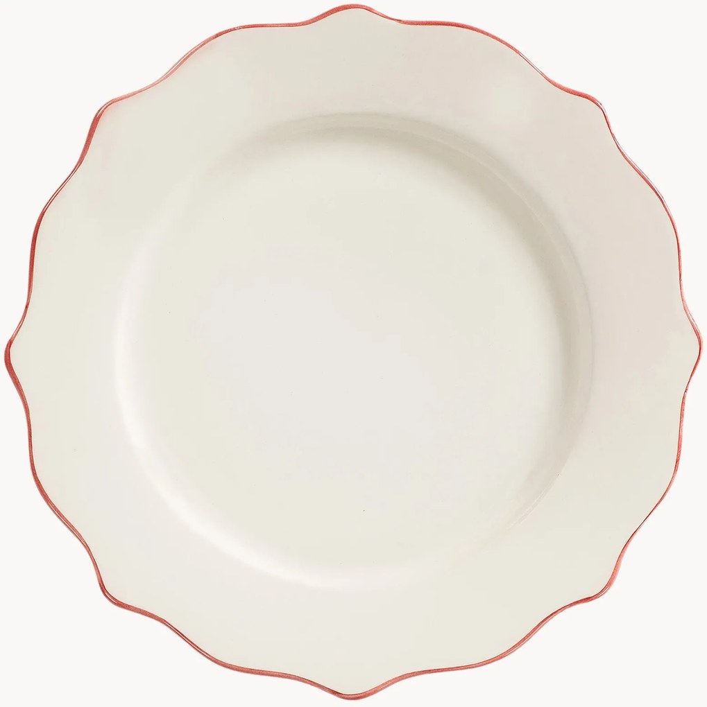 Prato de jantar pintado à mão Scalloped