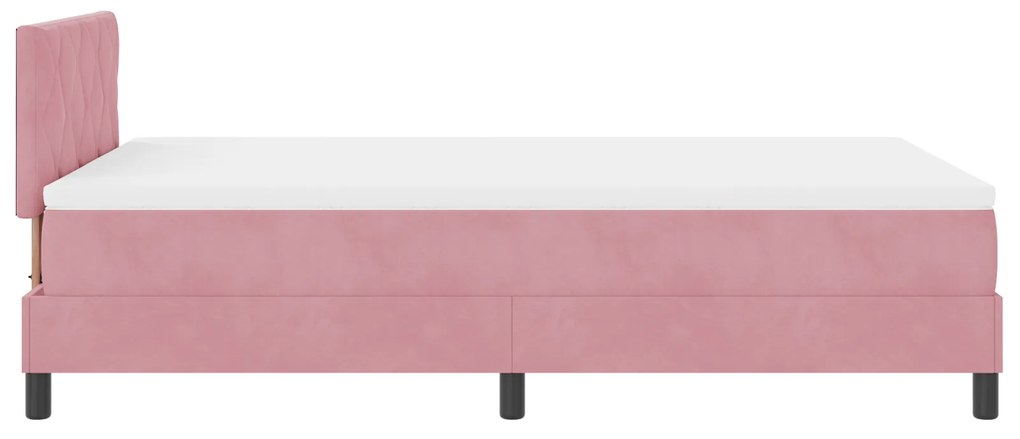 Cama Box com Colchão vidaXL Rosa 120x200 cm Veludo