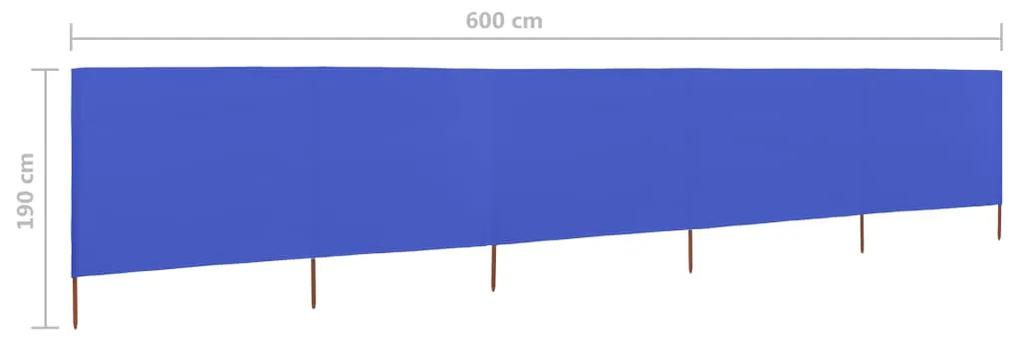 Para-vento com 5 painéis em tecido 600x160 cm azul-ciano