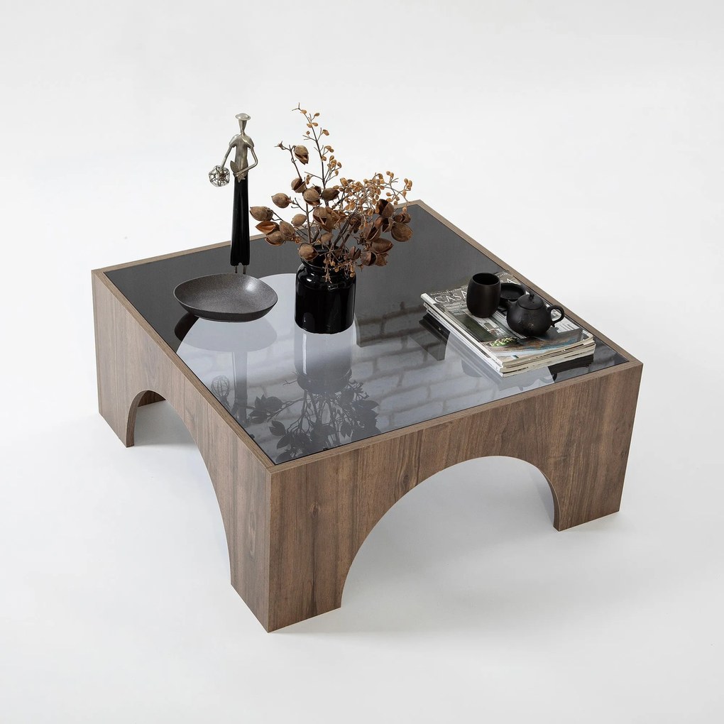 Mesa de Café Seine – Nogueira Escuro Cinzento – 80cm x 35cm x 80cm