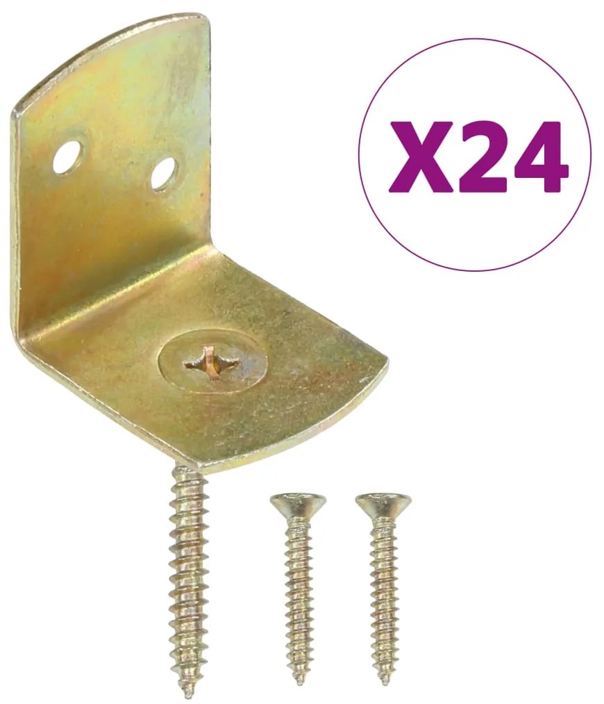 vidaXL Suportes painel de vedação 24 pcs metal galvanizado forma de L