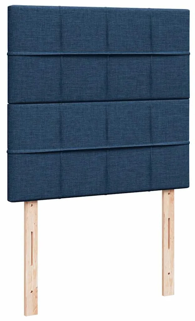 Estrutura de cama otomana com colchão tecido azul 90x190cm