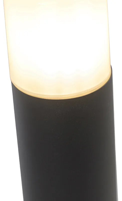 Candeeiro de exterior preto com cúpula opala branca 50 cm - Odense Moderno