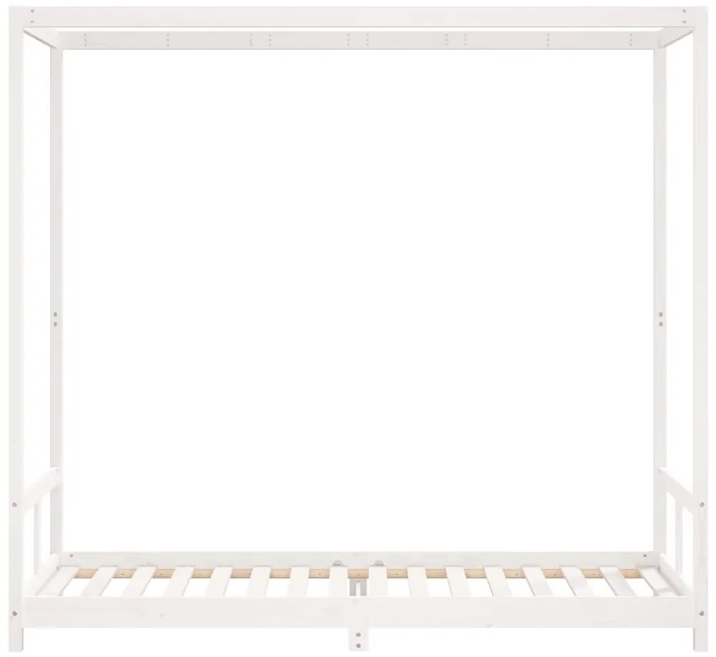 Estrutura de cama infantil 80x200 cm pinho maciço branco