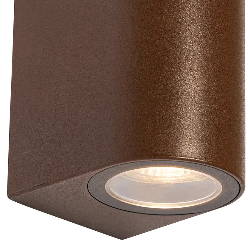 Candeeiro de parede exterior castanho ferrugem oval 2 luzes - Baleno Moderno