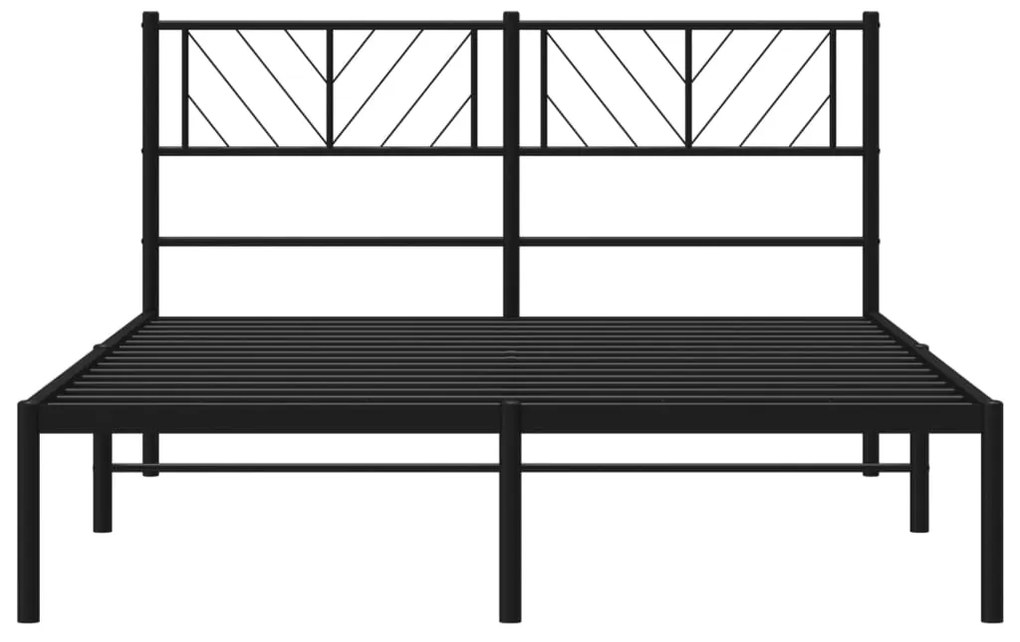 Estrutura de cama com cabeceira 120x190 cm metal preto
