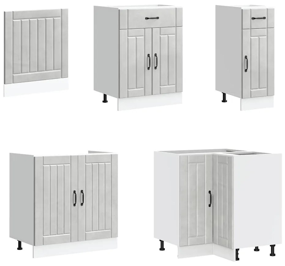 11 peças armário de cozinha conjunto Lucca concreto cinza