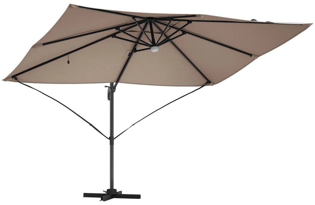 Guarda-sóis Cantilever - Taupe Taupe Tecido Grande