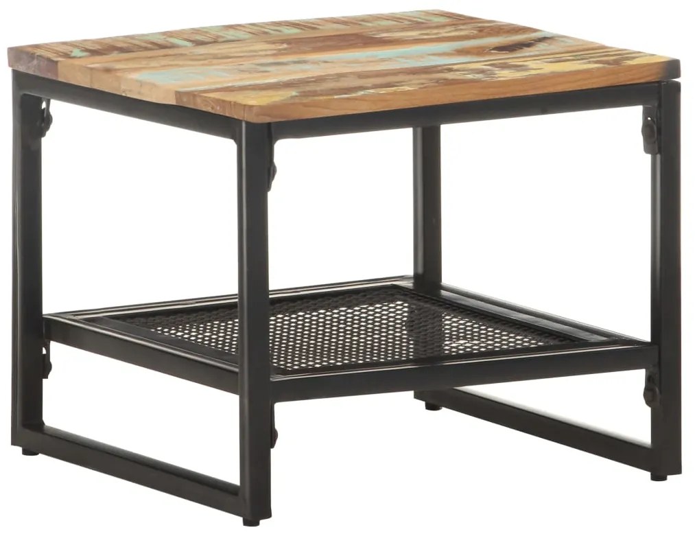 Mesa de apoio 40x40x35 cm madeira recuperada maciça