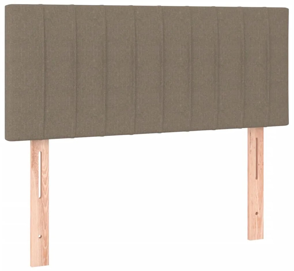 Cama box spring + colchão/LED 90x190cm tecido cinza-acastanhado