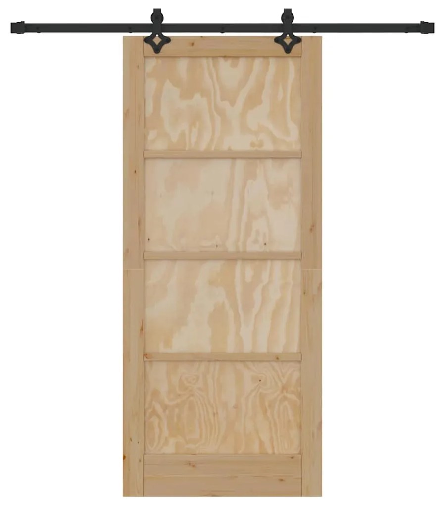 Porta Deslizante vidaXL com Conjunto de Ferragens 86x198.5 cm Madeira