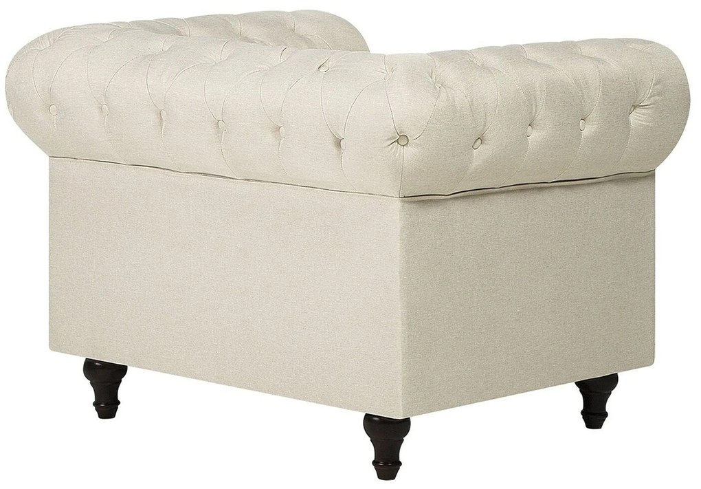 Poltrona em tecido creme CHESTERFIELD Beliani