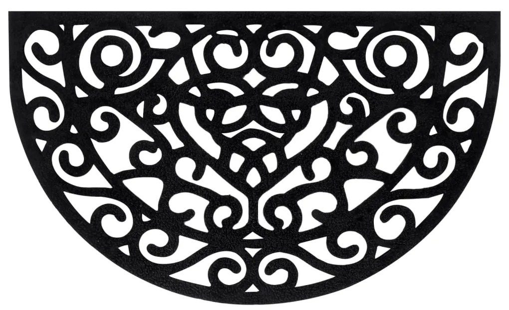 Tapete de porta semicircular 45x75 cm borracha