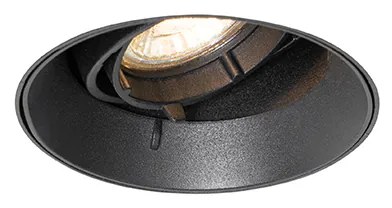 Foco embutido moderno preto GU10 redondo sem moldura - Oneon