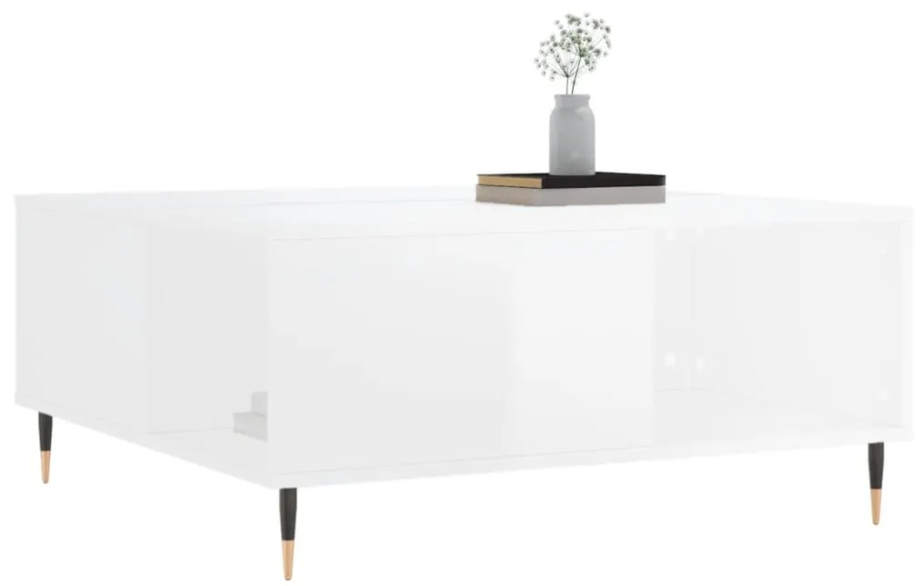 Mesa de centro 80x80x36,5 cm derivados madeira branco brilhante