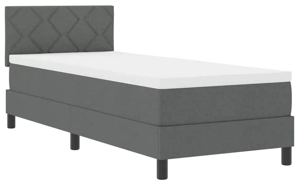 Cama Box com Colchão Cinza Escuro 80x200 cm Tecido