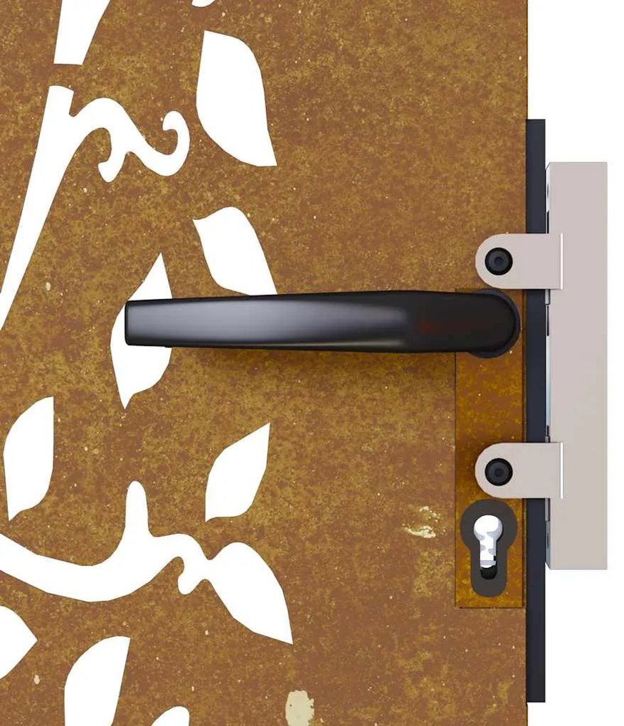 Portão de jardim 85x100 cm aço corten design árvore