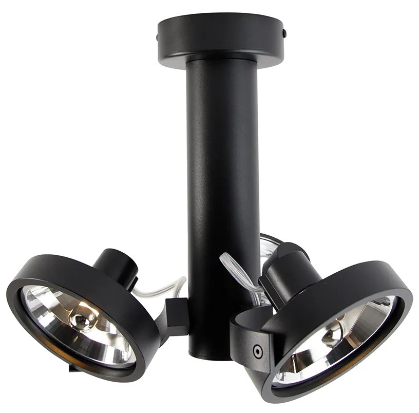 Foco moderno preto ajustável de 3 luzes - Goes Moderno