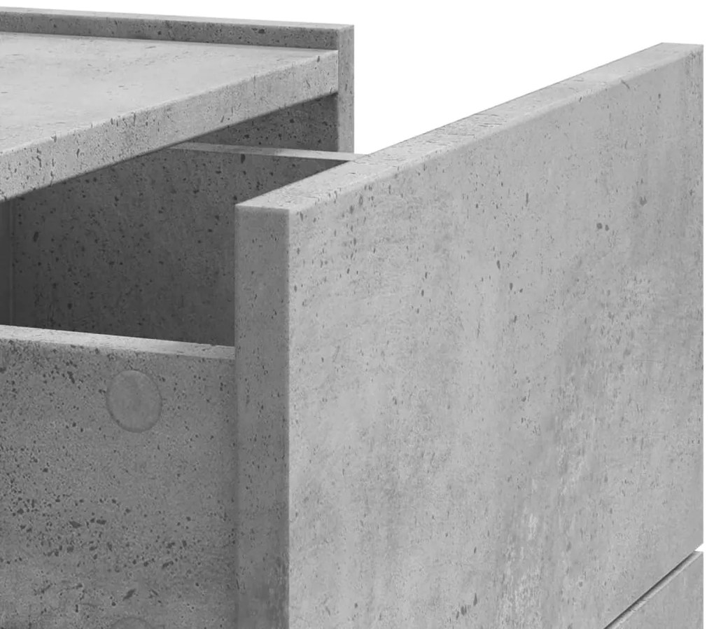 Mesa de cabeceira de parede 45x30x35 cm cinzento cimento