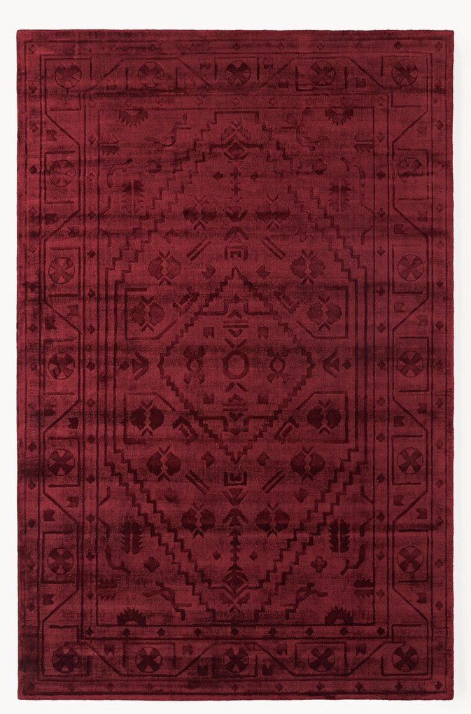 Tapete em viscose artesanal Shaila, vermelho