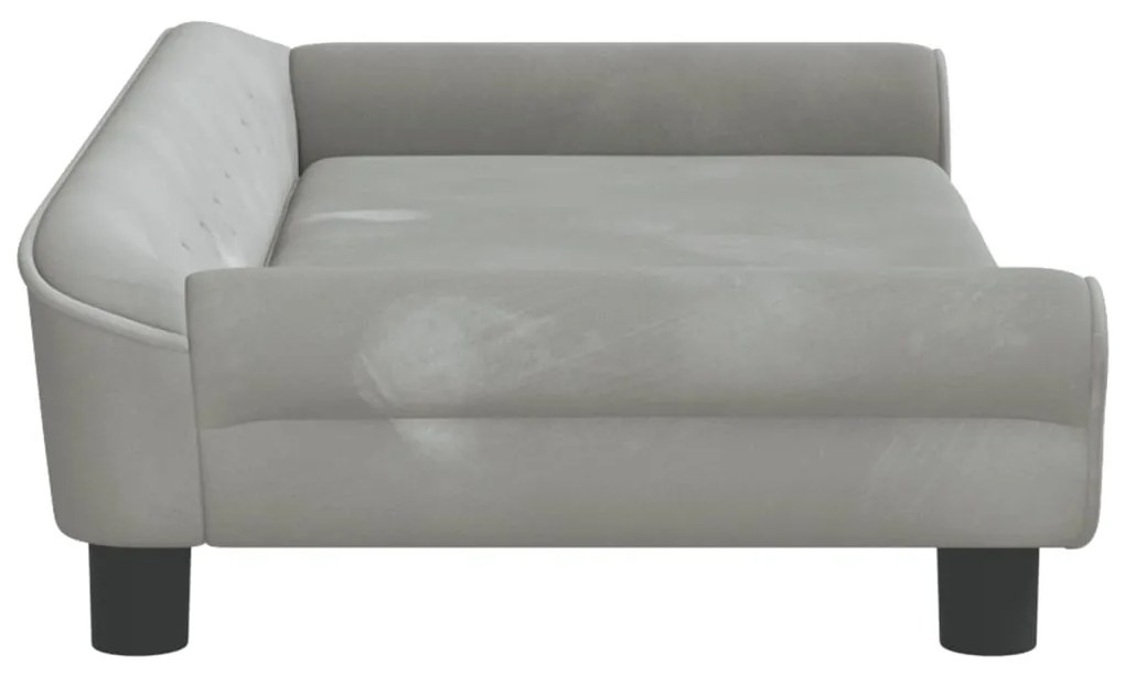 Sofá infantil 100x50x26 cm veludo cinzento-claro
