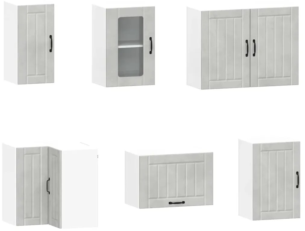 11 peças armário de cozinha conjunto Lucca concreto cinza