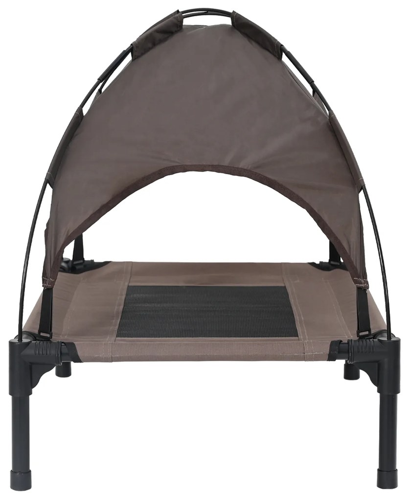 Cama Elevada para Cão Castanha Metal 76 x 62 x 70.5 cm Dobrável