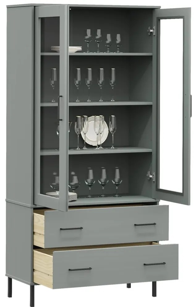 Estante c/ pernas metal 85x35x172,5 cm madeira OSLO cinzento