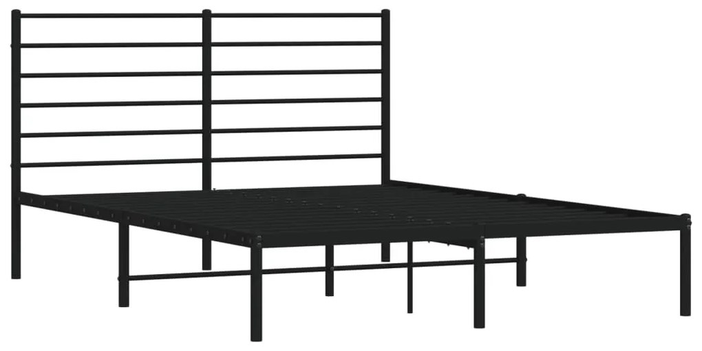 Estrutura de cama com cabeceira 140x200 cm metal preto