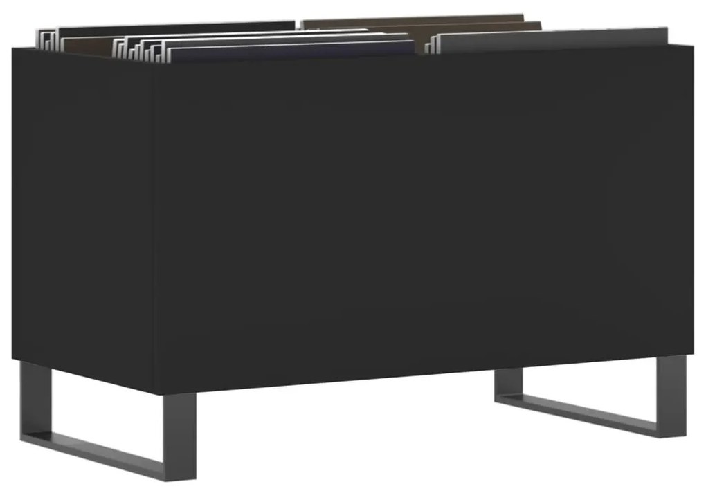 Armário para discos 74,5x38x48 cm derivados de madeira preto