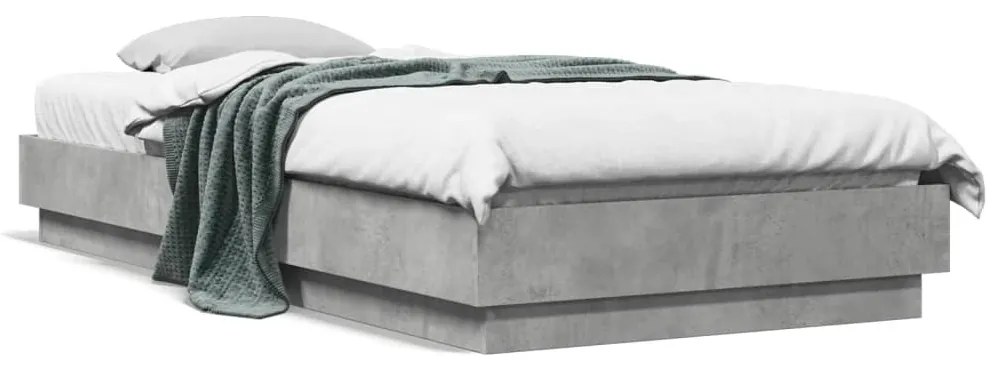 vidaXL Estrutura de cama 90x200 cm derivados de madeira cinza sonoma