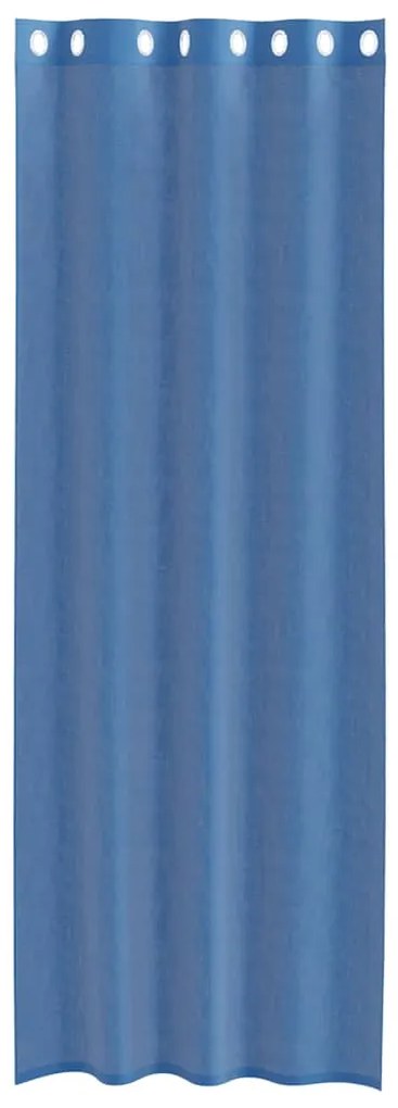 Cortinas de voile com ilhós 2 pcs azul real