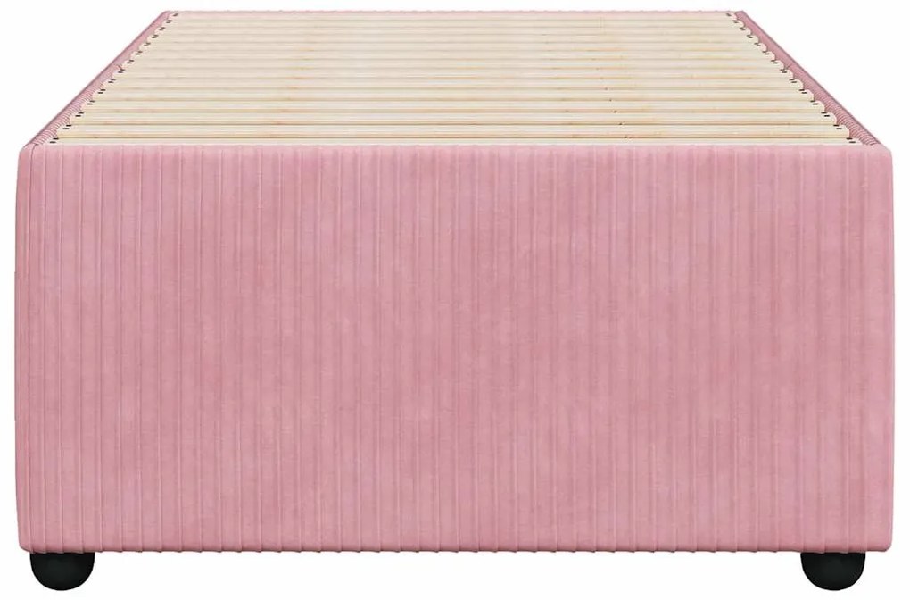 Estrutura de cama 100x200 cm veludo rosa