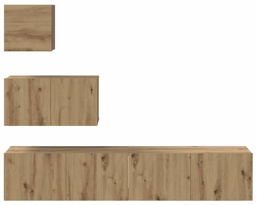 Conjunto de móvel de TV 4 pcs carvalho artisiano