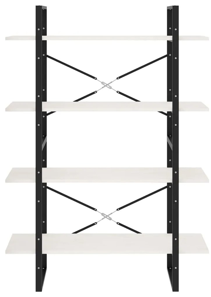 Estante com 4 prateleiras 100x30x140 cm pinho maciço branco