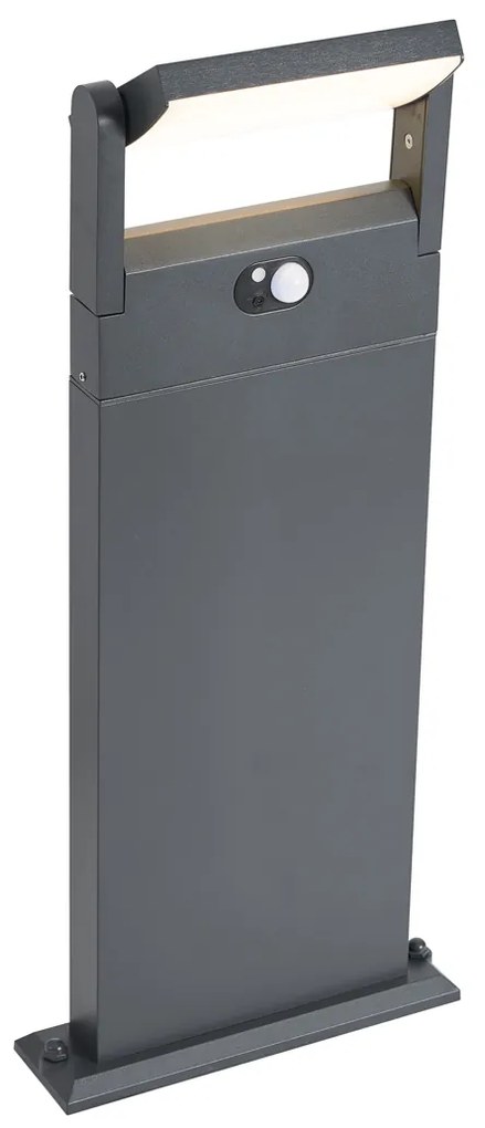 Luminária de Poste Exterior Cinzento Escuro com Sensor de Movimento 60cm IP54 Solar - Judge