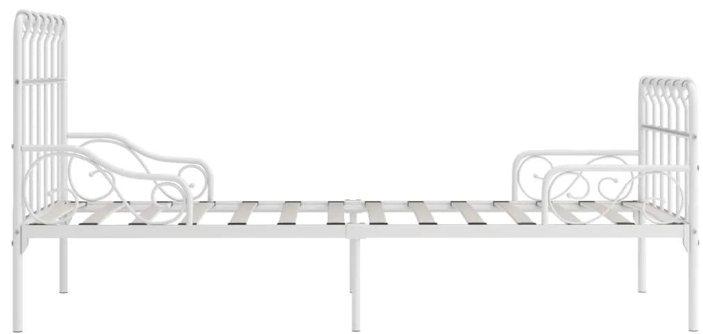 Estrutura de cama com estrado de ripas 90x200 cm metal branco