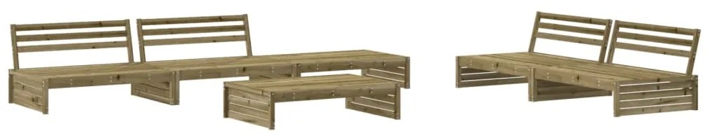 6 pcs conjunto lounge de jardim c/ almofadões pinho impregnado