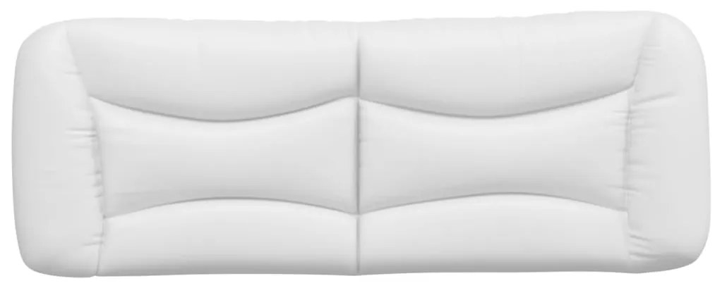 Almofadão de cabeceira 140 cm couro artificial branco