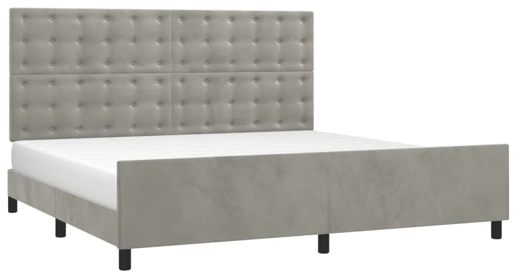 Estrutura de cama sem colchão 200x200 cm veludo cinzento-claro