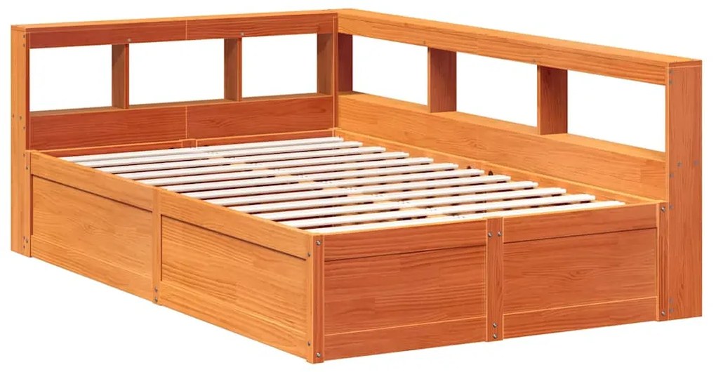 Cama com estante sem colchão 140x190 cm pinho maciço