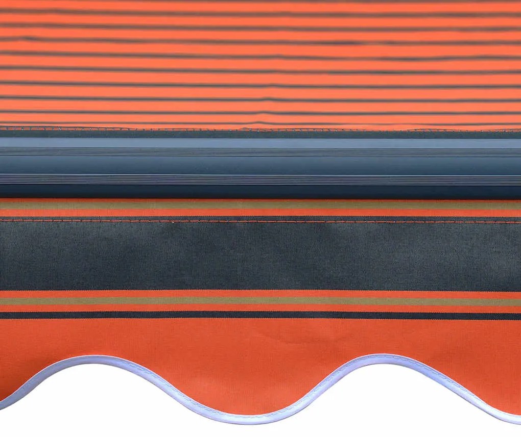 Toldo retrátil manual com LED 450x300 cm laranja e castanho
