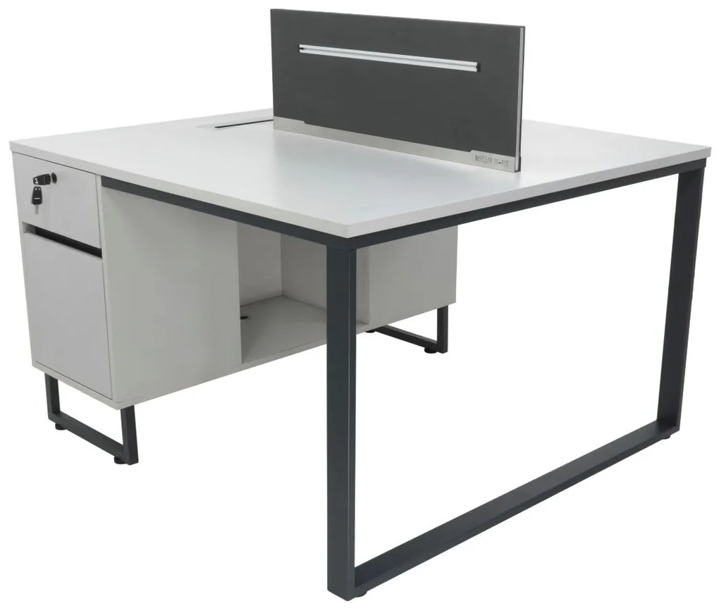 Secretária 2 Postos de Trabalho c/ Gavetas Corvus Qualita - Riva