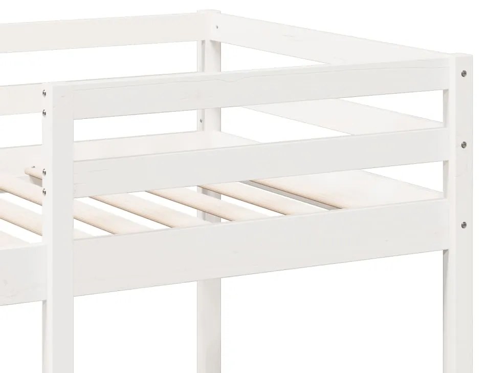 Cama alta sem colchão 80x200 cm pinho maciço branco