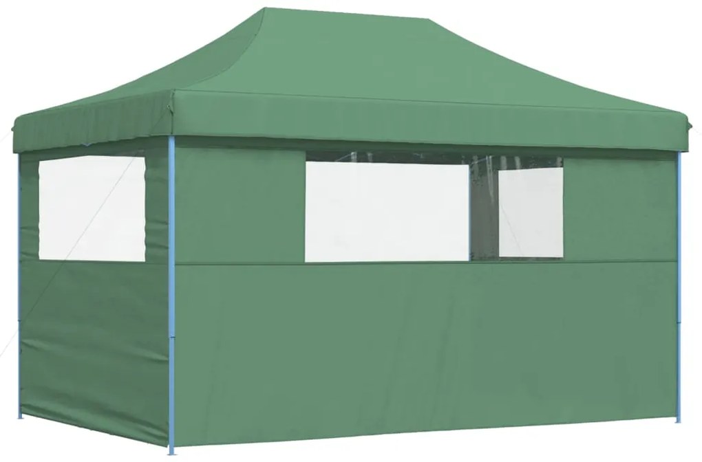 Tenda p/ festas pop-up dobrável com 3 paredes laterais verde