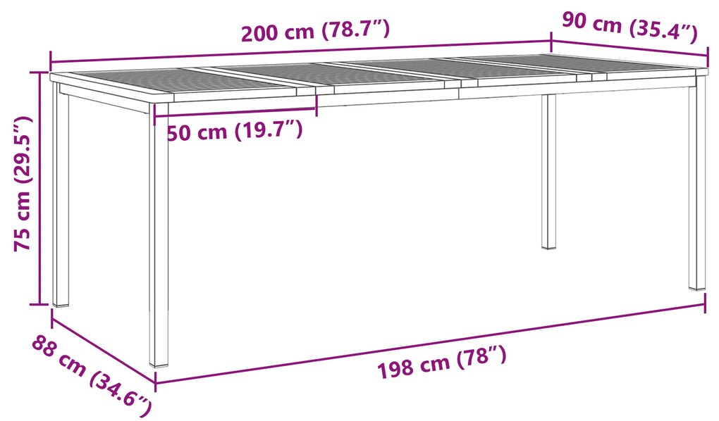 Conjunto de Jantar para Jardim vidaXL 7 Peças Madeira Sólida Acácia