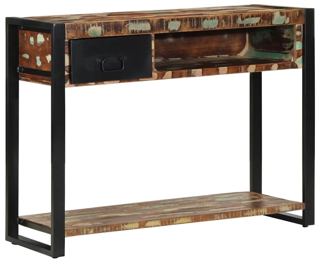 Mesa consola multicor 100x35x75 cm madeira maciça recuperada